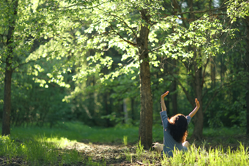 Enjoying the sun through the trees at Woodlands Myofascial